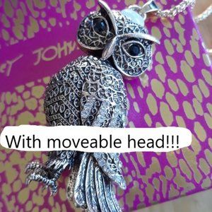 SALE Betsey J. Owl Pendant, NEW